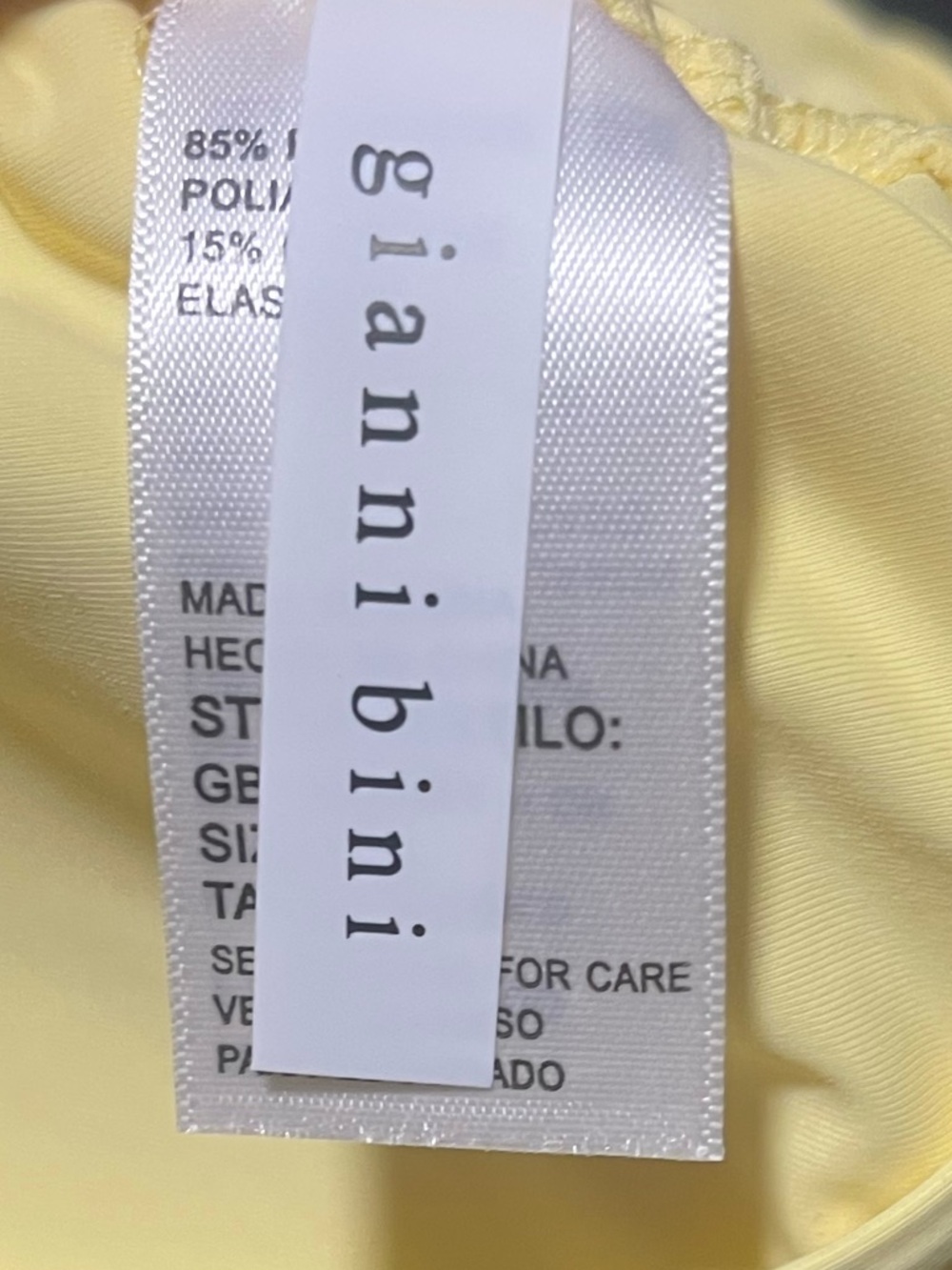 Gianni Bini Butter Yellow Bikini Set Rosette Top XL High Cut Bottoms L - Picture 5 of 7